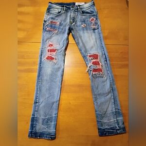 Classic Blue Denim Jeans with Button Detail